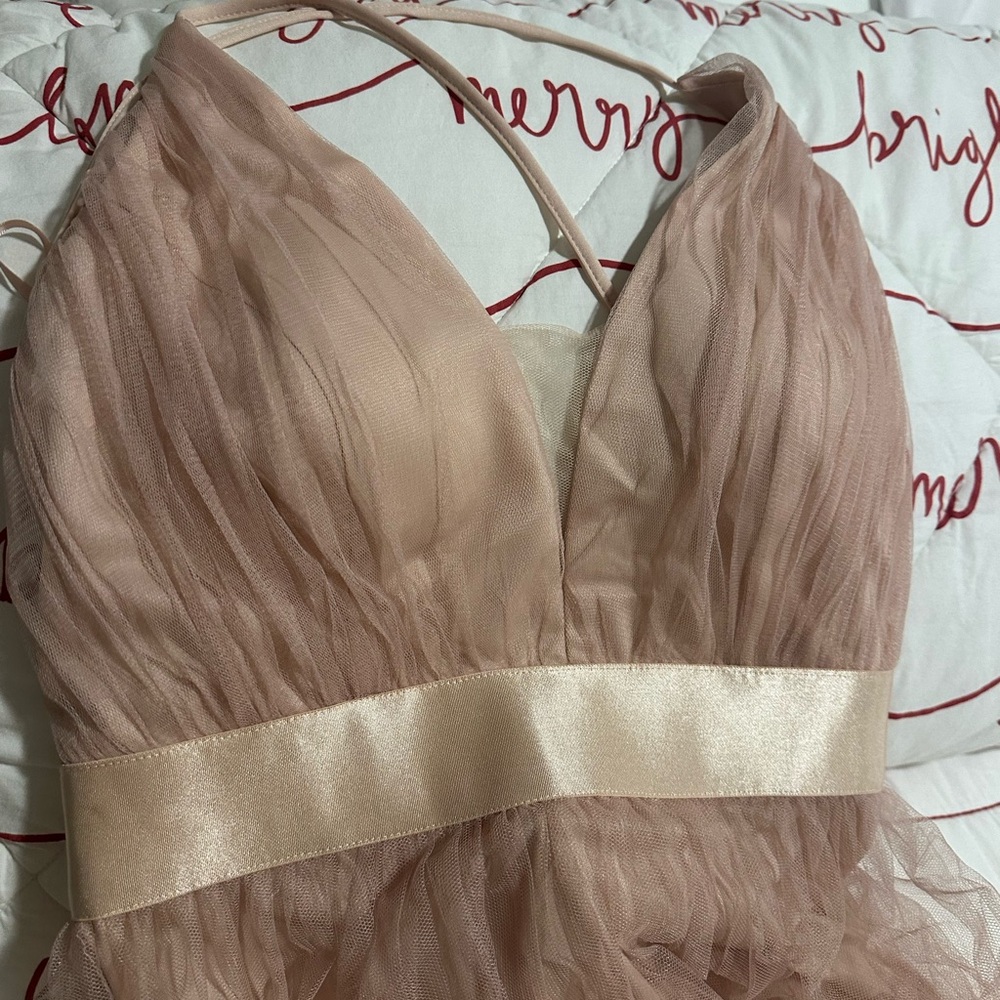 Ever Pretty Blush Maxi Dress with Tulle Layers
